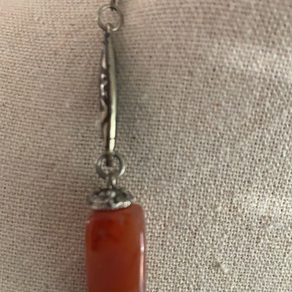 Necklace vintage stones and etched silver - Picture 3 of 6